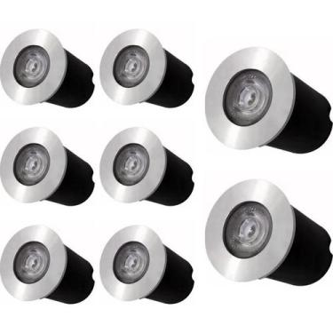 Imagem de Kit 8x Balizador Blindado Piso LED 1W IP67 Bivolt Branco Quente - Gala