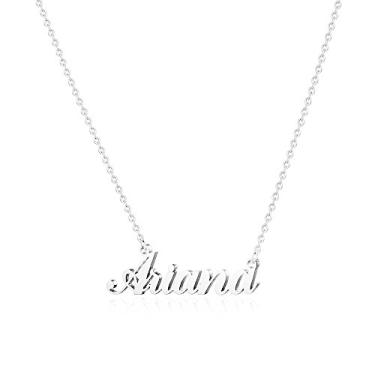 Imagem de Hidepoo Colar Ariana - Colar com nome banhado a ouro 18K para mulheres - Colares de nome prata