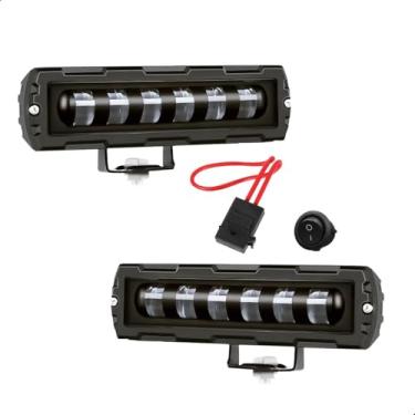 Imagem de Par Farol Milha Led Automotivo Mod LEDs 30W 6500K Lente Flood 6 polegadas 16cm Luz Auxiliar Neblina Carro Caminhão