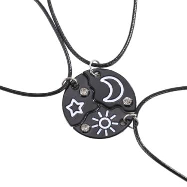 Imagem de DATOA Colares Best Friend BFF para 3 corações divididos gravados Weirdo 1/2/3 Colar Amizade Presentes de Dia dos Namorados, Metal, Sem Pedra Preciosa