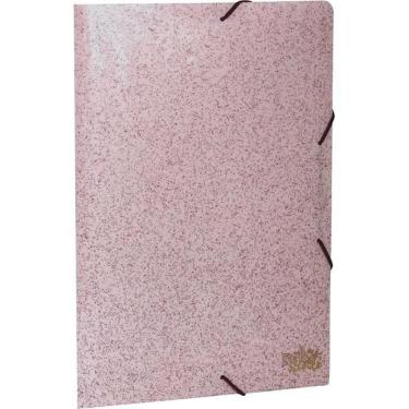 Imagem de Pasta de Arquivo Aba com Elástico PP Rosa Ofício 335x235mm Abas Internas