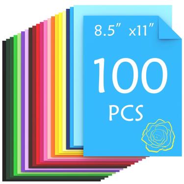 Imagem de Papel de cartolina colorido Frumertly 100 folhas 180gsm/65lb