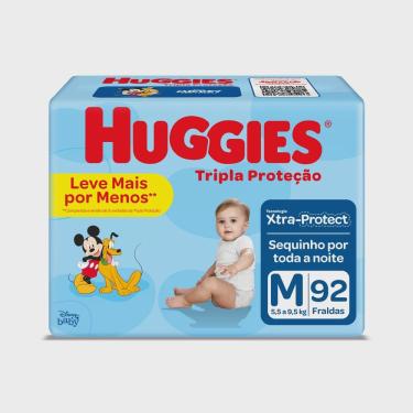Imagem de Fralda huggies tripla proteção hiper M com 92 unidades
