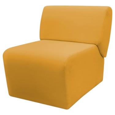 Imagem de Poltrona Decorativa Para Sala Recepção Manicure Consultório Zoe Suede (Mostarda)