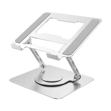 Imagem de Suporte para laptop Aluminum Alloy Laptop Stand, Adjustable Foldable Notebook Tablet Stand with 360° Rotating Base Elevador para laptop(Silver)