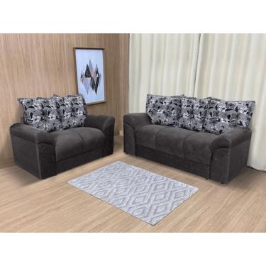 Imagem de Sofá 2 e 3 Lugares Marrom Escuro com Floral 503/33 Chile - Alpoim