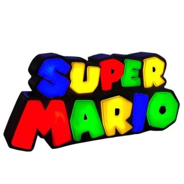 Imagem de Luminária Led Mesa Caixa Luz 3D Super Mario Geek 25Cm Fonte - Pupa 3D