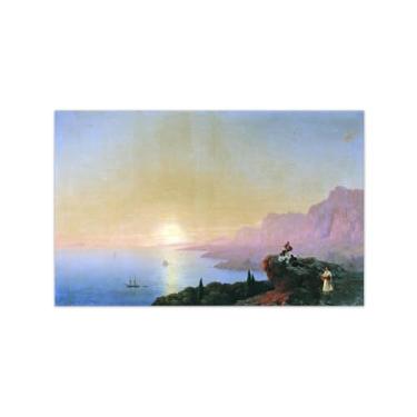 Imagem de MUHJDYC Pintura de paisagem famosa arte de parede impressões em tela - imagem de arte de paisagem marítima para sala de estar decoração de parede moderna (porto 3) 30x50cm-12x19in sem moldura