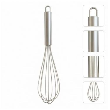 Imagem de Batedor de Ovos e Massas Fouet Aço Inox Excelente Durabilidade e Belo Design Útil Para Diversas Receitas Como Massas de Bolo Tortas Pães Cremes Claras em Neve