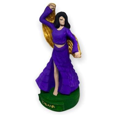 Imagem de Escultura Cigana Roxa  11 cm em Resina - Lua Mística - 100% Original -