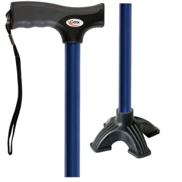 Imagem de Carex Bengala de caminhada com ponta de bengala articulada, aderência macia - bengala ajustável em altura com alça de pulso - alça de almofada macia sem látex, bengala de caminhada para mulheres e