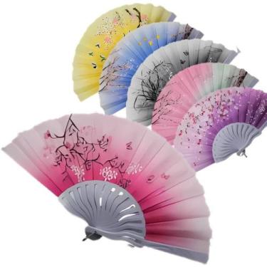 Imagem de Leque de Mão Oriental Japonês Grande Sakura - Vila Flor, KIT COM 3
