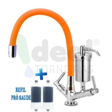 Imagem de Torneira Cozinha Com Filtro Bancada Colorida Flexível C-66 Várias Core