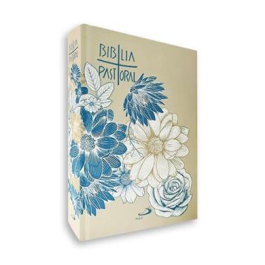 Imagem de Bíblia Sagrada Católica Nova Pastoral Capa Dura - Azul Flores - Paulus