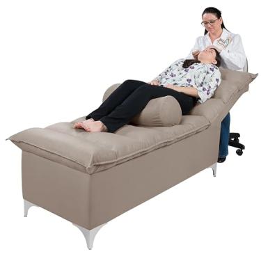 Imagem de Maca de Estética Facial Liz Cílios e Sobrancelhas Designer Lash Salão Spa Veludo - Casa Imperial (AREIA)