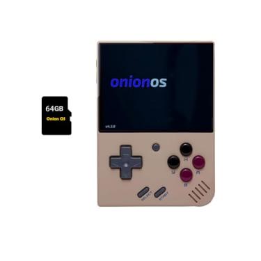 Imagem de MIYOO Mini Plus Onion OS 64GB TF Card Preinstalled Retro Portable Handheld 3.5inches IPS Screen Game Console Miyoo Mini+ Console Compatible with OnionOS System (Gray 64GB)