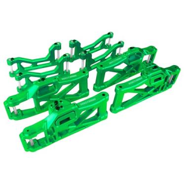 Imagem de BeaxTurbo Racing Upgrade Parts CNC Aluminum 7075 Front&Rear Upper&Lower Arms kit for TRAXXAS MAXX Slash 6S 8pcs (Green)