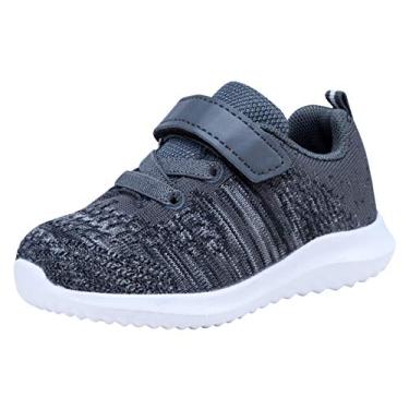 Imagem de Tênis de corrida para meninos e meninas da COODO, Dark Grey, 5 Toddler