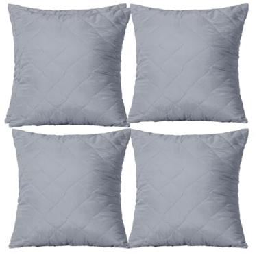 Imagem de Capa de Almofada Decorativa Matelada, 45x45cm, com Zíper, 5 Cores Lisas (4, Cinza)