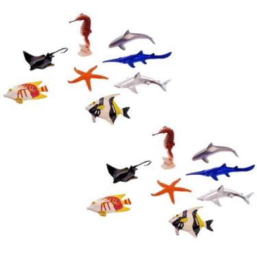 Imagem de kit 2 cartelas animais miniatura brinquedo infantil coleção fundo do m