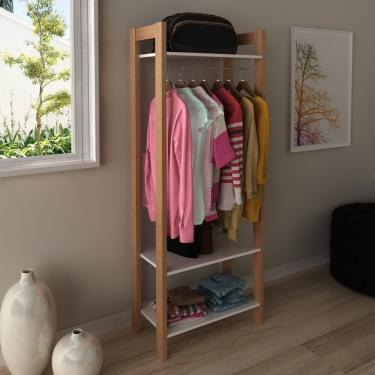 Imagem de Armário Closet Aberto Az1029 Tecno Mobili Amêndoa/Branco