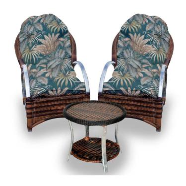 Imagem de Conjunto De Poltronas Fibra Sintética Pequim Alumínio-2 Poltronas+1 Mesa Centro- Palmares Petróleo