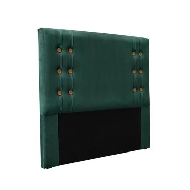 Imagem de Cabeceira para Cama Box King Gênova 195 cm Veludo Verde com Botões D'Rossi