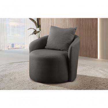 Imagem de Poltrona Redonda Para Sala Califórnia linho Preto 102
