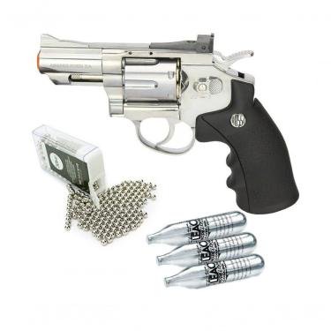 Imagem de Revólver Pressão Co2 Full Metal Rossi Niq 2,5 4,5 Kit3