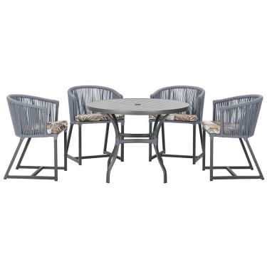 Imagem de Mesa Com 4 Cadeiras E Noronha Estofado 6 Trama Original Prata