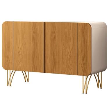 Imagem de Aparador Buffet Para Sala De Jantar 2 Portas Orgânico Pozzi B01 Off White Cinamomo - Lyam Decor