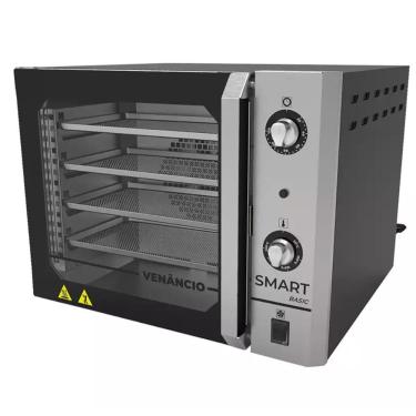Imagem de Forno Industrial Elétrico Convector Venâncio Smart Basic 4 Esteiras Galvanizado Preto 127v Fcsb4e