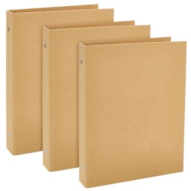Imagem de WEBEEDY 3 fichários de papel Kraft A5, capa dura, 6 anéis, agenda, agenda, caderno, protetor de capa para caderno A5, folhas inseridas, escritório, reuniões, viagens, artigos de papelaria, 6,7 x 9,1