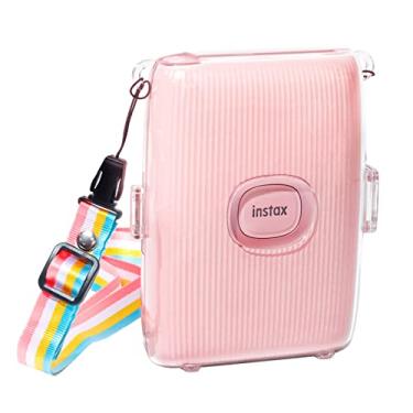 Imagem de MUZIRI KINOKOO Capa Protetora Transparente Mini Link 2 Compatível Com Impressora Fotográfica Fuji Instax - Pvc Rígido Alça De Ombro Arco-Íris