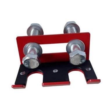 Imagem de rockible Suporte de barra para rack de agachamento, suporte duplo para barra com furo de 26 mm, para de academia, Vermelho