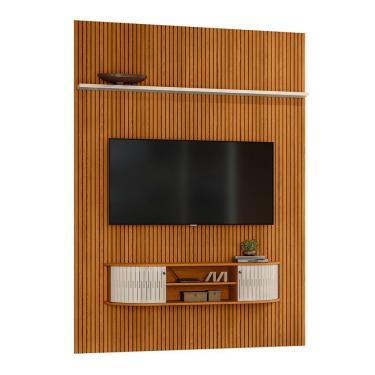 Imagem de Combo Home Suspenso + Painel Para Tv 60 Polegadas New Monte Carlo - 7 Decor Cinamomo E Off White