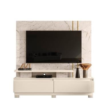 Imagem de Combo Home Com Pés + Painel Para Tv 60 Polegadas New Apolo - 7 Decor Calacata E Off White
