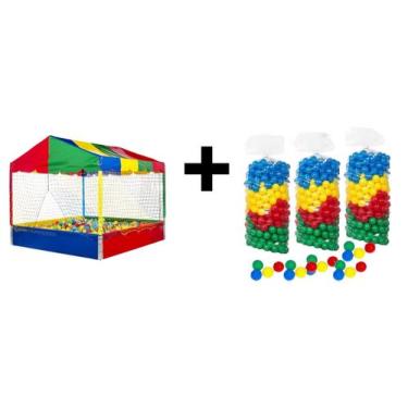 Imagem de Kit piscina de bolinhas 2,00 x 2,00 super resistente 350 bolinhas de p