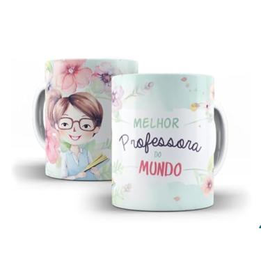 Imagem de Caneca branca dia dos professores floral (14089)