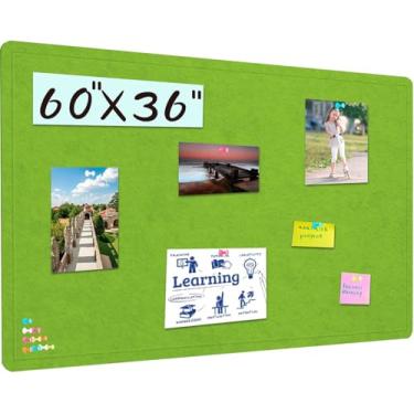 Imagem de Quadro de avisos grande, quadro de cortiça de 152 x 91 cm com 30 pinos, quadro de cortiça de feltro de 1,5 m x 7,8 cm, quadro de aviso autoadesivo, quadro de humor quadro de fotos dobrável para parede