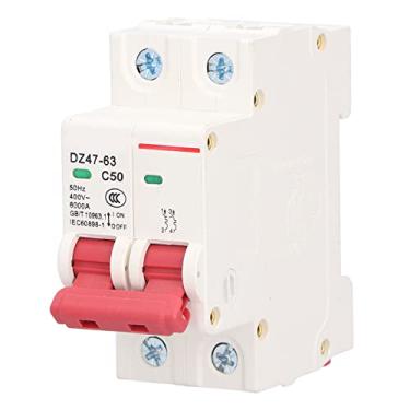 Imagem de Garosa Disjuntor Em Miniatura 2P DZ47-63 4500A/6000A Com Tampa do PC Clipe de Travamento de Resistência Ao Impacto para PC para Proteção contra Sobrecarga de Curto-circuito Em Edifícios (50a)