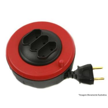 Imagem de Extensão Eletrica Retratil 5 Metros Pop Spin Daneva 3 Tomada