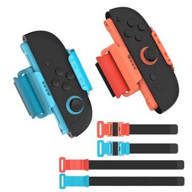 Imagem de NUHFUFA Wristband and Leg Strap Compatible with Switch 2, 4-Pack Adjustable Elastic Wrist and Leg Band of Fitness Sports Dancing Games Accessories for Adults & Children