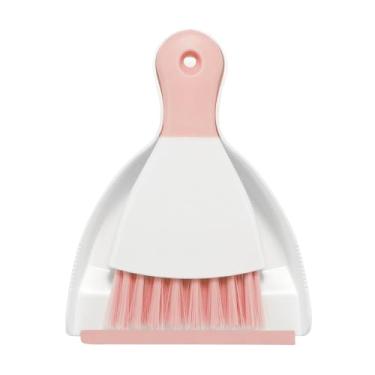 Imagem de NACENA Conjunto de pá e escova, mini panelas de poeira com escova, vassoura de limpeza em miniatura, capaz de varrer pequenos pedaços de papel, partículas de poeira, adequadas para mesas, teclados e