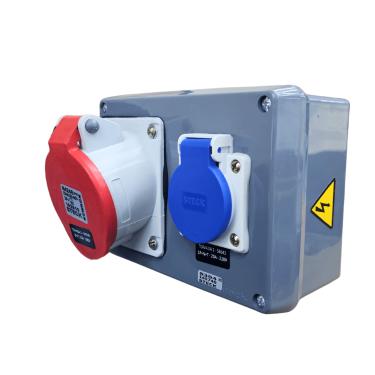 Imagem de Quadro Sobrepor C/ Tomada Industrial N4246 + 1 Tomada S8641 IP-44 Cód. S304124 – Steck