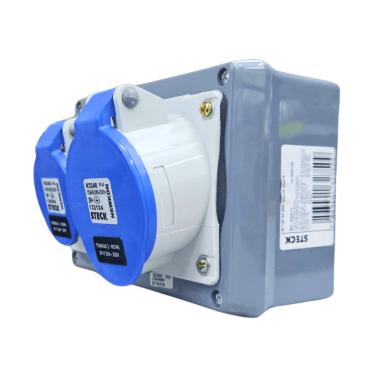 Imagem de Quadro Sobrepor C/ 1 Tomada Ind. N3046 + 1 Tomada Ind. N3246 Cód. S304141 – Steck