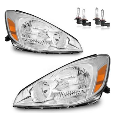Imagem de Vizotae Conjunto de faróis para substituição de farol de halogênio Toyota Sienna 2004 2005, farol alto/baixo com lâmpadas, lado do motorista e do passageiro