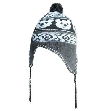 Imagem de Touca Gorro Adulto Preta Peruana Pompom Tamanho Único