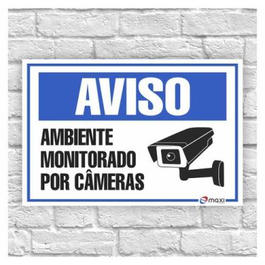 Imagem de Placas de aviso / Sorria vc esta sendo filmado / Ambiente monitorado p