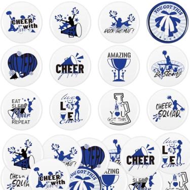 Imagem de Tellegloww 24 peças de broches de líder de torcida em massa mini alfinetes de torcida para presentes de equipes de torcida, lembranças, acessórios, bolsas de chapéus, bolsas de brinde e suprimentos de